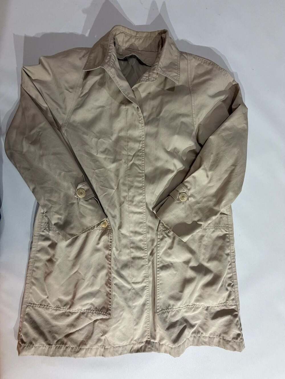 Vintage London Fog Beige Tan Trench Coat Jacket 10 Reg
